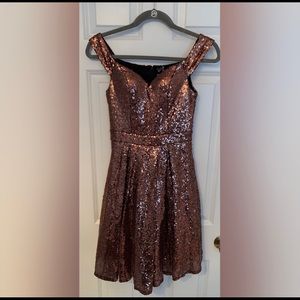 Windsor Copper Sequin Semiformal Dress